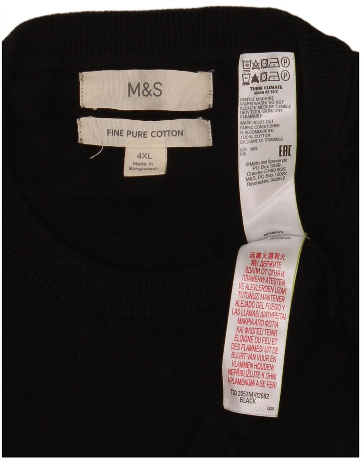 Marks & Spencer Herre sweater med rund hals 4XL sort bomuld