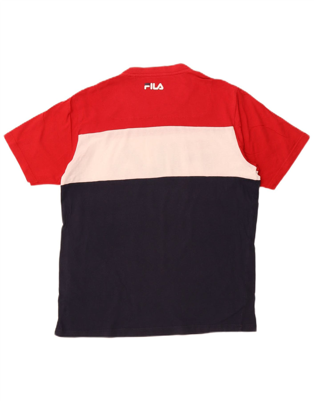 FILA Herre grafisk T-shirt Top Stor flerfarvet Colourblock Bomuld