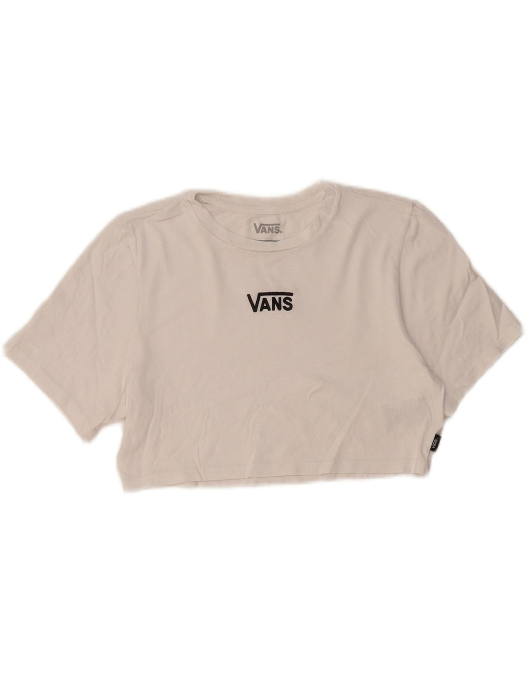 VANS Womens Crop Graphic T-Shirt Top UK 12 Medium White Cotton