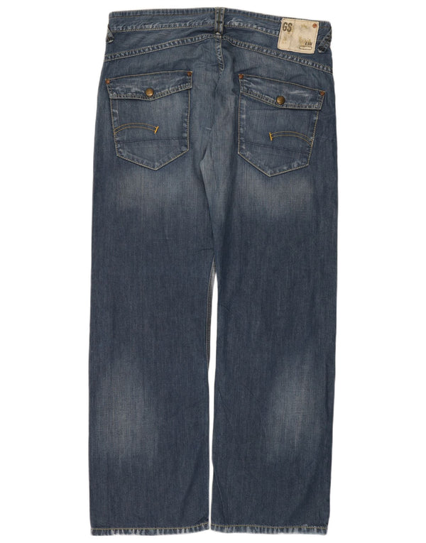 G-Star Herre 3301 Straight Jeans W38 L34 Blå Bomuld