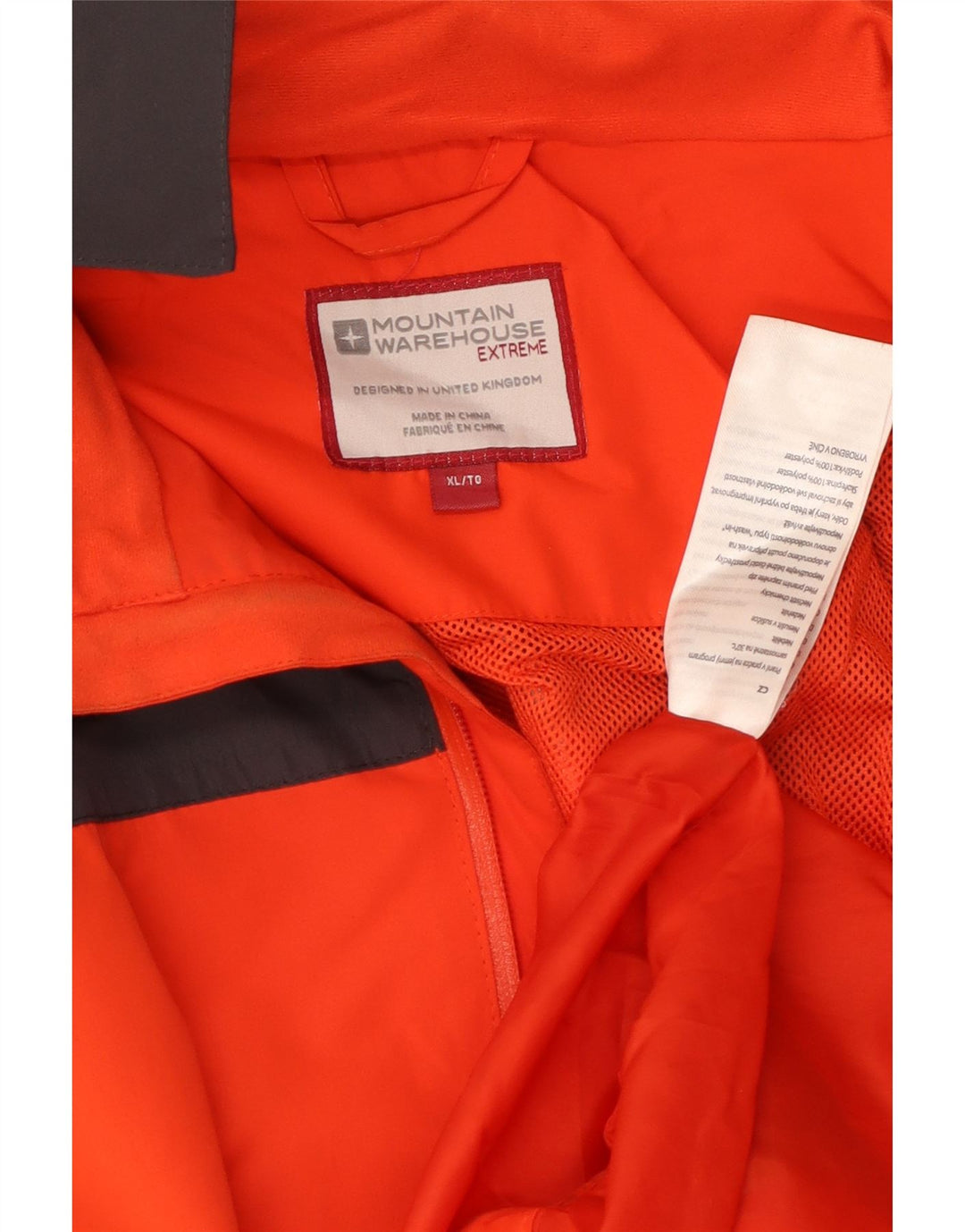 MOUNTAIN WAREHOUSE Regnjakke med hætte til mænd UK 42 XL Orange Colourblock