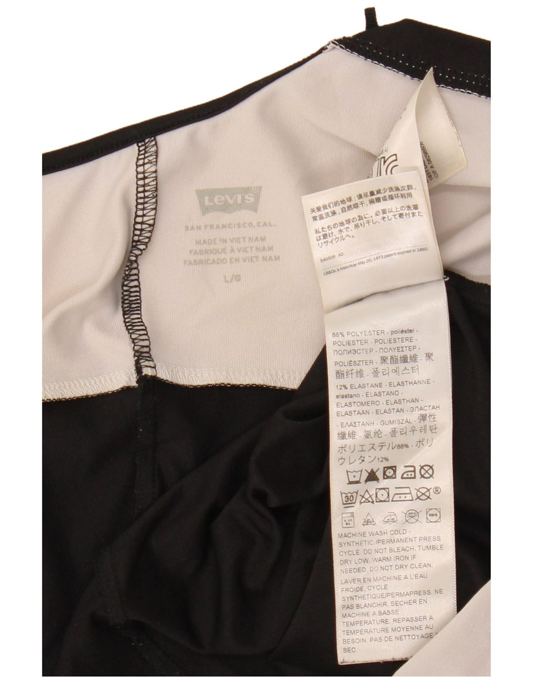 LEVI'S Grafisk ærmeløs bodysuit til kvinder UK 14 Stor sort farveblok