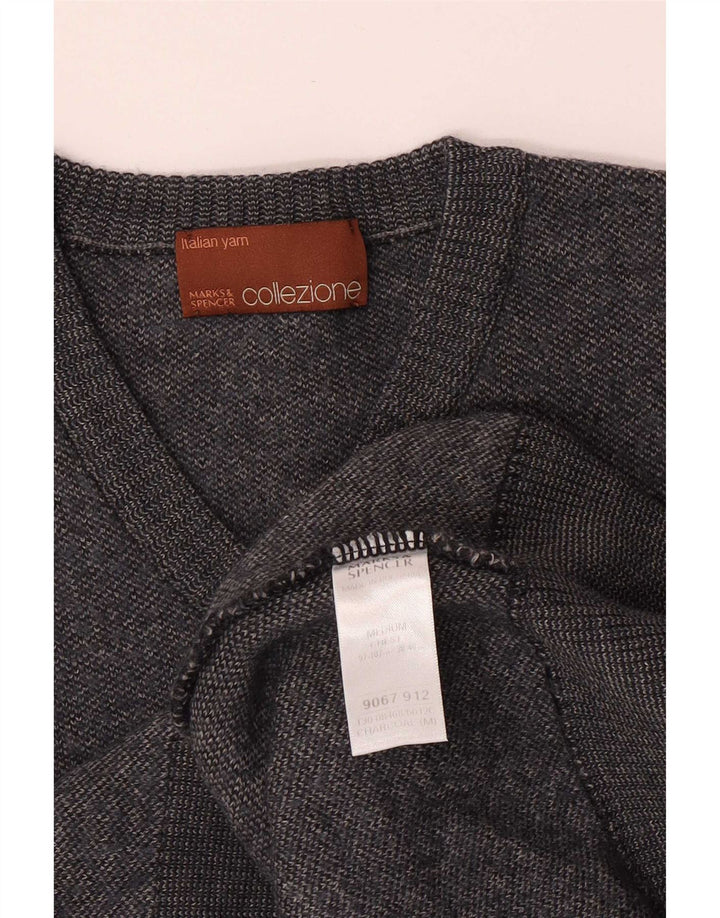 Marks & Spencer Herre V-hals sweater Medium Grå Akryl