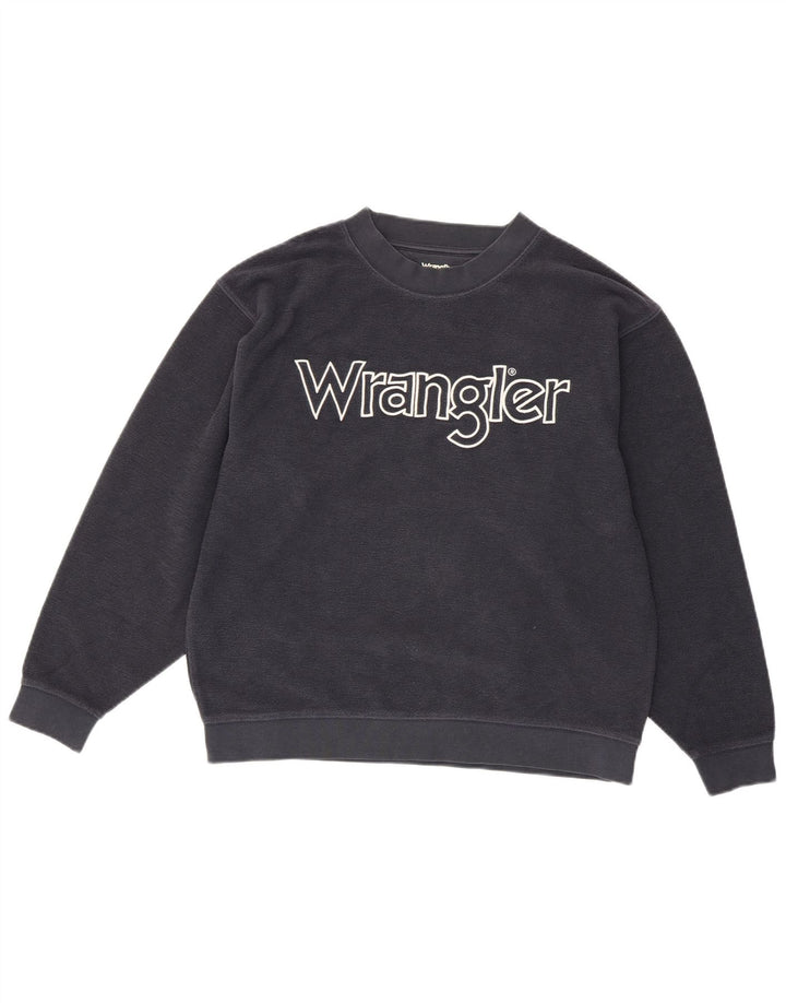 Wrangler Dame Grafisk Sweatshirt Jumper UK 14 Medium Grey Bomuld