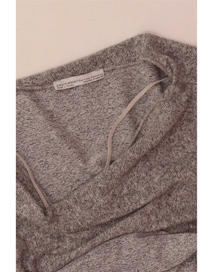 Zara Dame Oversized Top Langærmet UK 14 Medium Grå Flecked