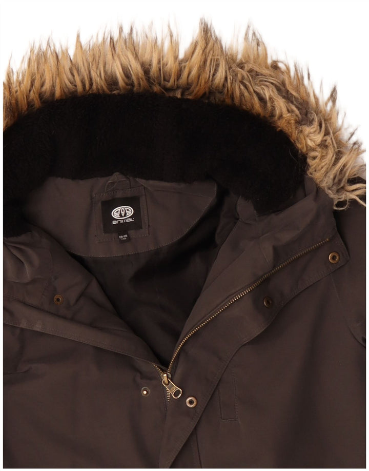 Animal Boys Hooded Parka Jacket 13-14 Years Grå