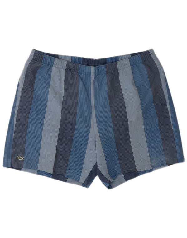Lacoste Badeshorts til mænd str. 8 3XL blå stribet bomuld