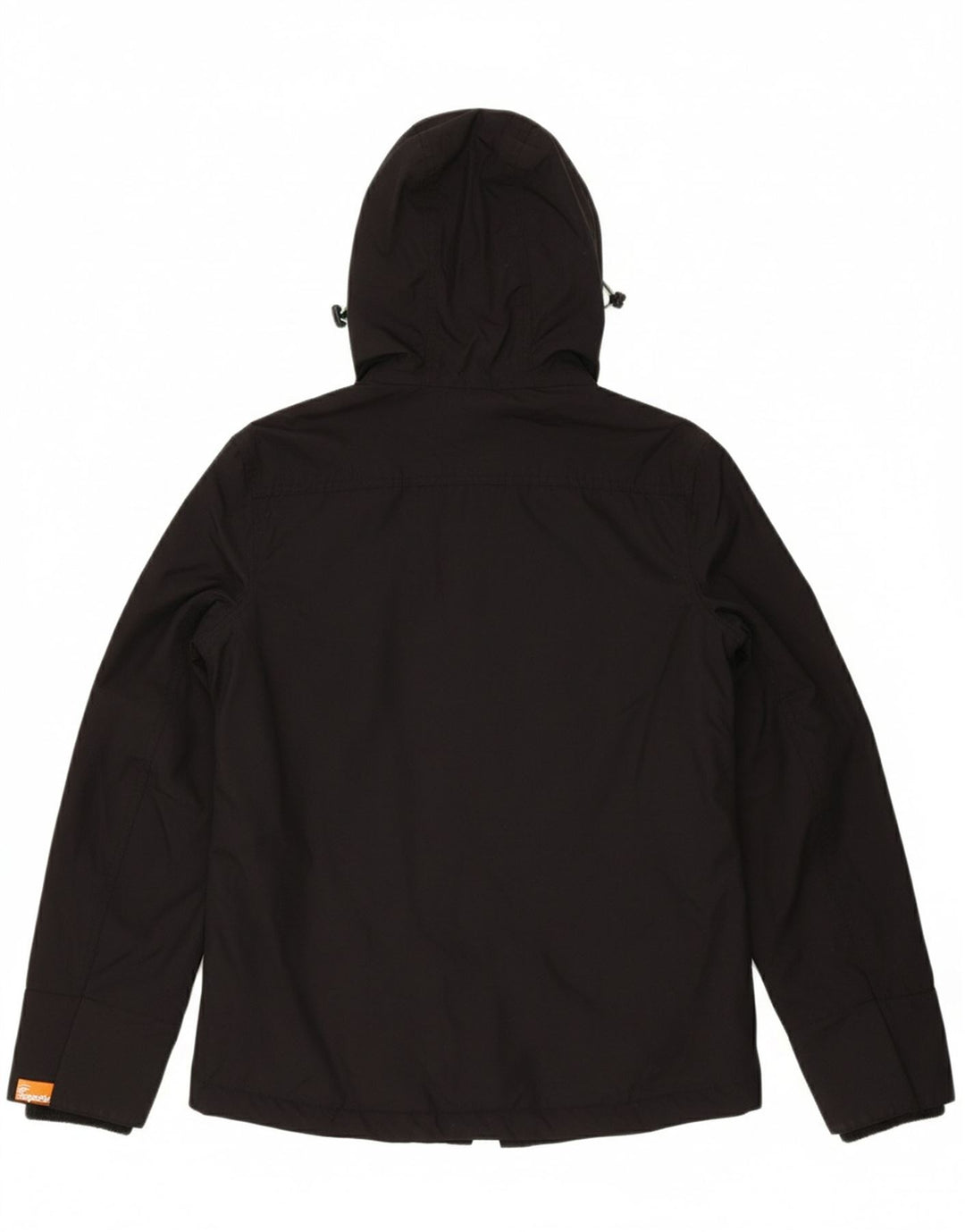 SUPERDRY Womens The Windmac Hooded Rain Jacket UK 14 Large Black Nylon