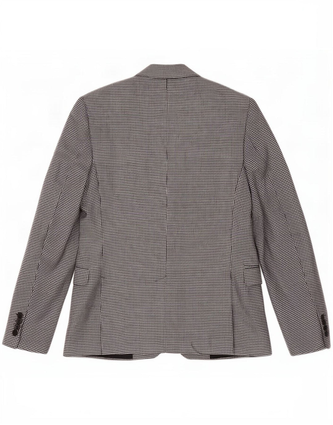 Zara Blazerjakke til mænd med 2 knapper EU 46 Small Black Houndstooth Uld