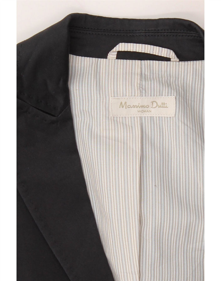 MASSIMO DUTTI Womens 2 Button Blazer Jacket EU 36 XS Navy Blue Cotton