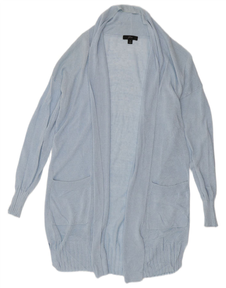 J. Crew Dame Longline Åben Cardigan Sweater UK 10 Lille Blå