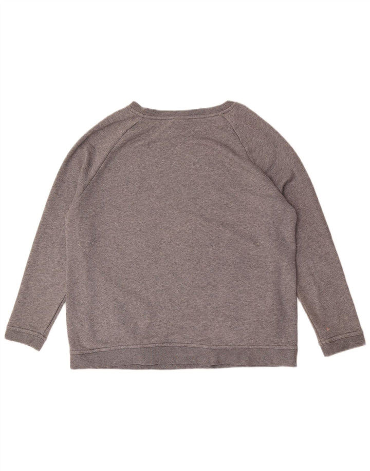 Nike Dame Grafisk Oversized Sweatshirt Jumper UK 16 Stor Grå Bomuld