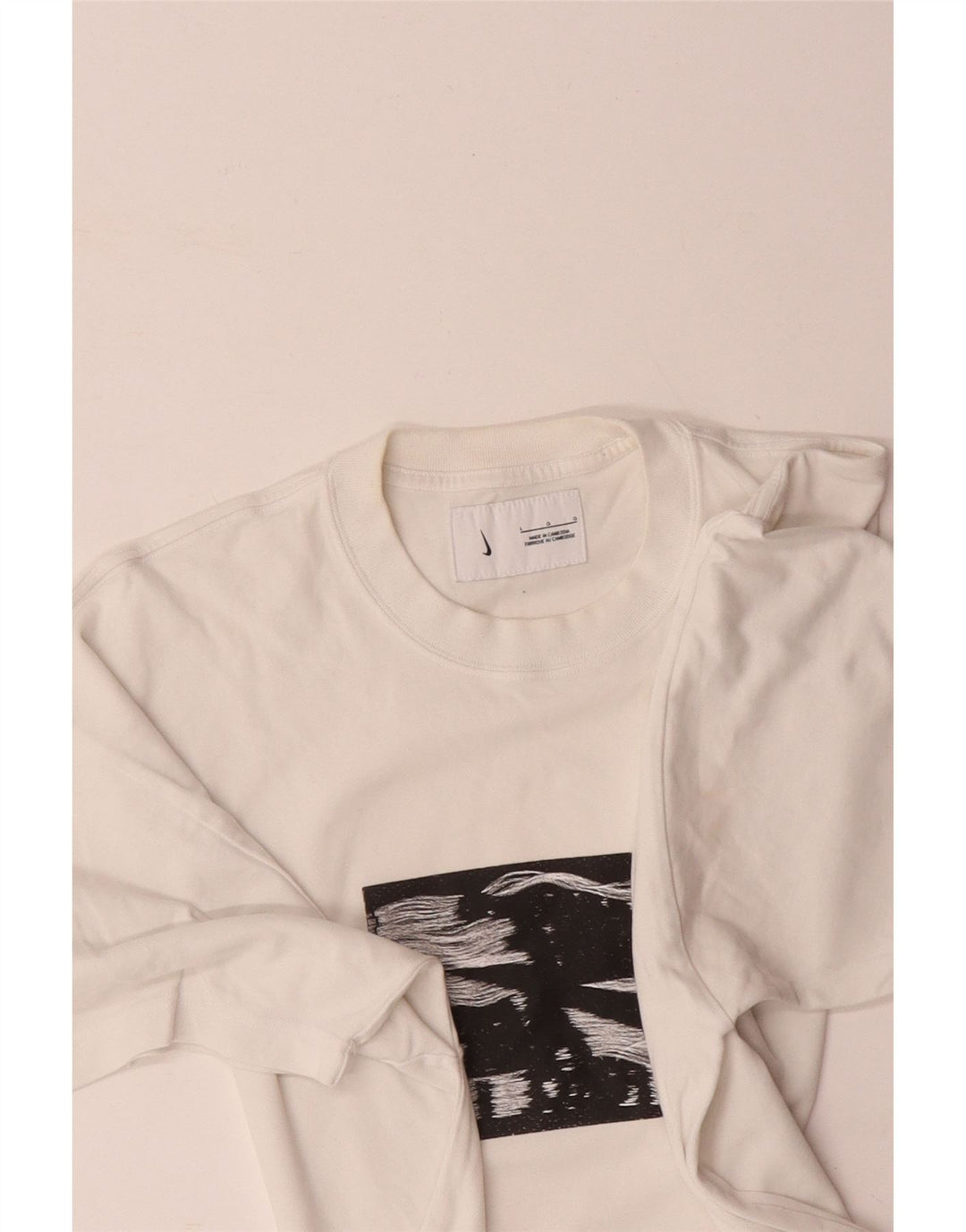 NIKE Grafisk T-shirt top til mænd Stor hvid bomuld