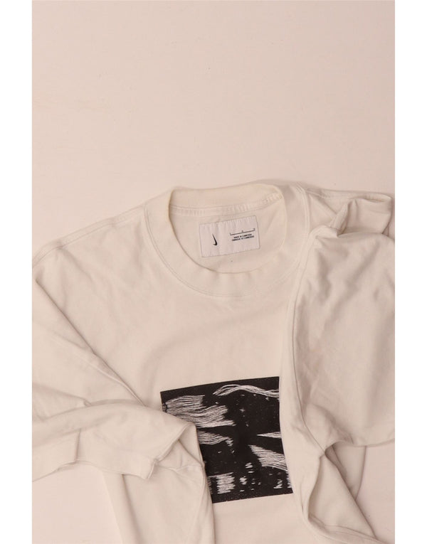 NIKE Grafisk T-shirt top til mænd Stor hvid bomuld