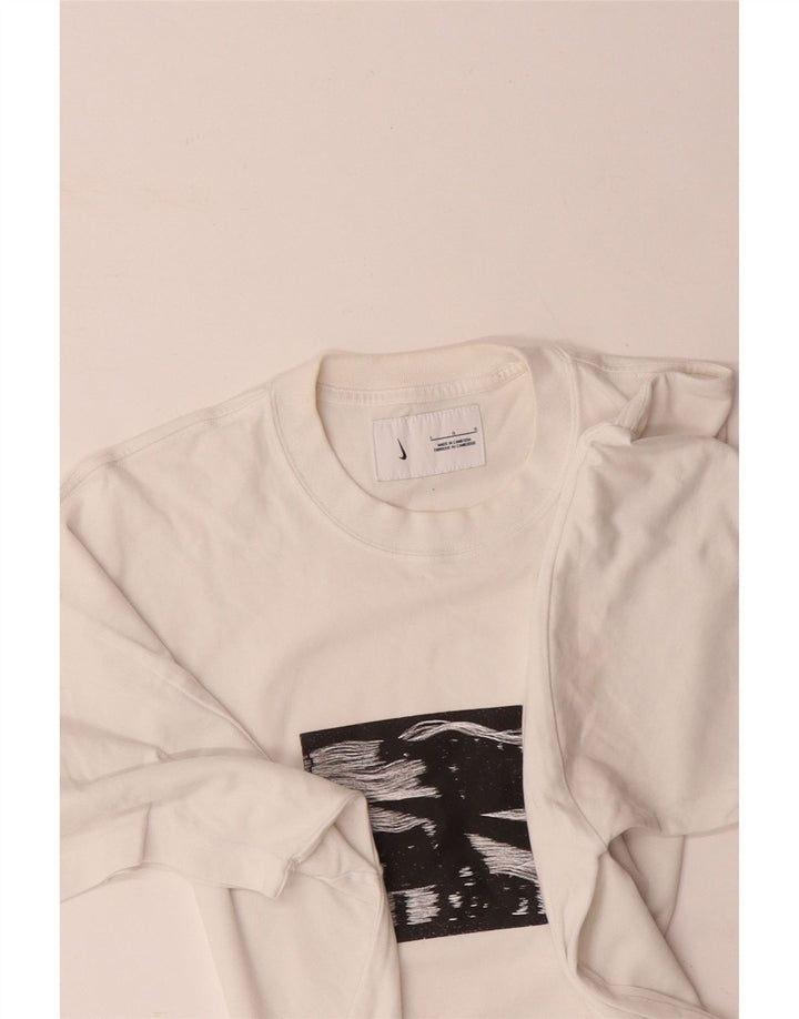 NIKE Grafisk T-shirt top til mænd Stor hvid bomuld