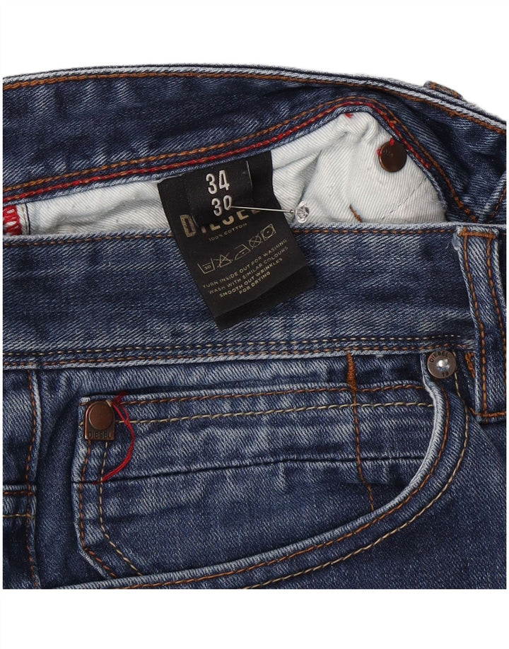 Diesel Herre Straight Jeans W34 L30 Blå Bomuld