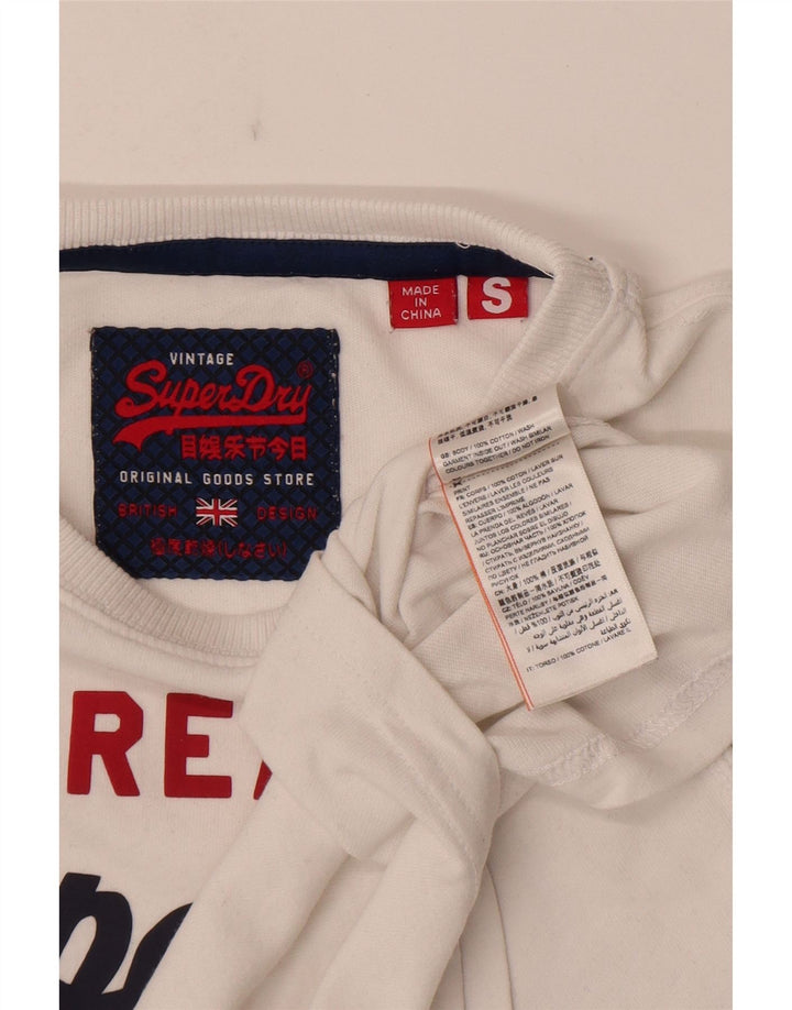 Superdry Grafisk T-shirt top til mænd, lille hvid bomuld