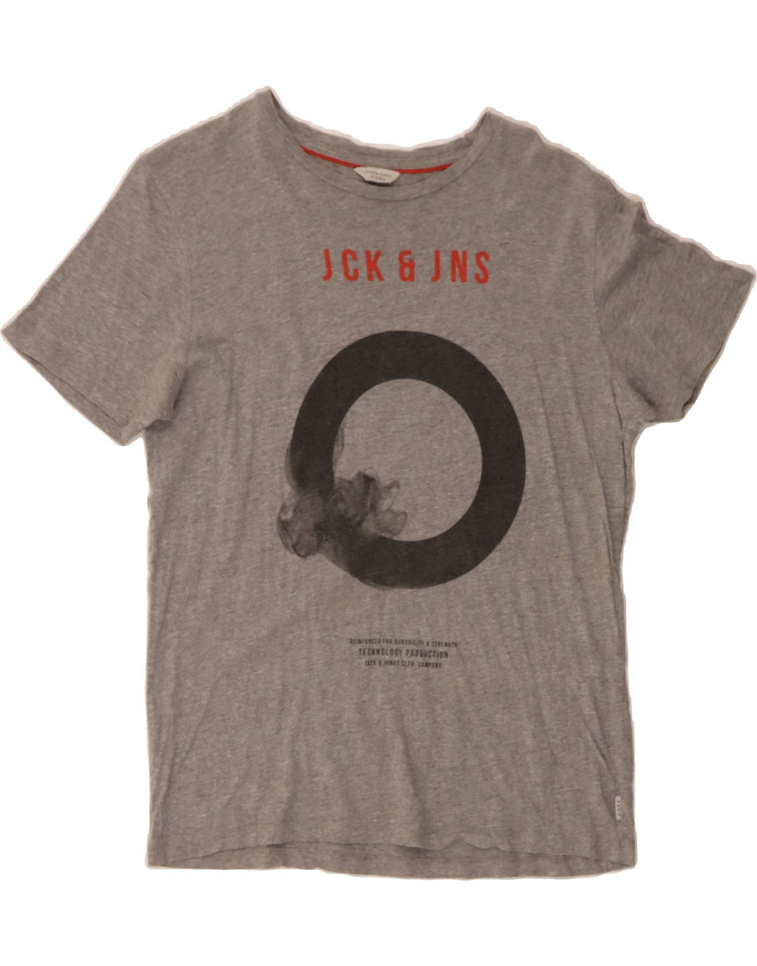 JACK & JONES Mens Graphic T-Shirt Top Medium Grey Vintage Jack & Jones and Second-Hand Jack & Jones from Messina Hembry 