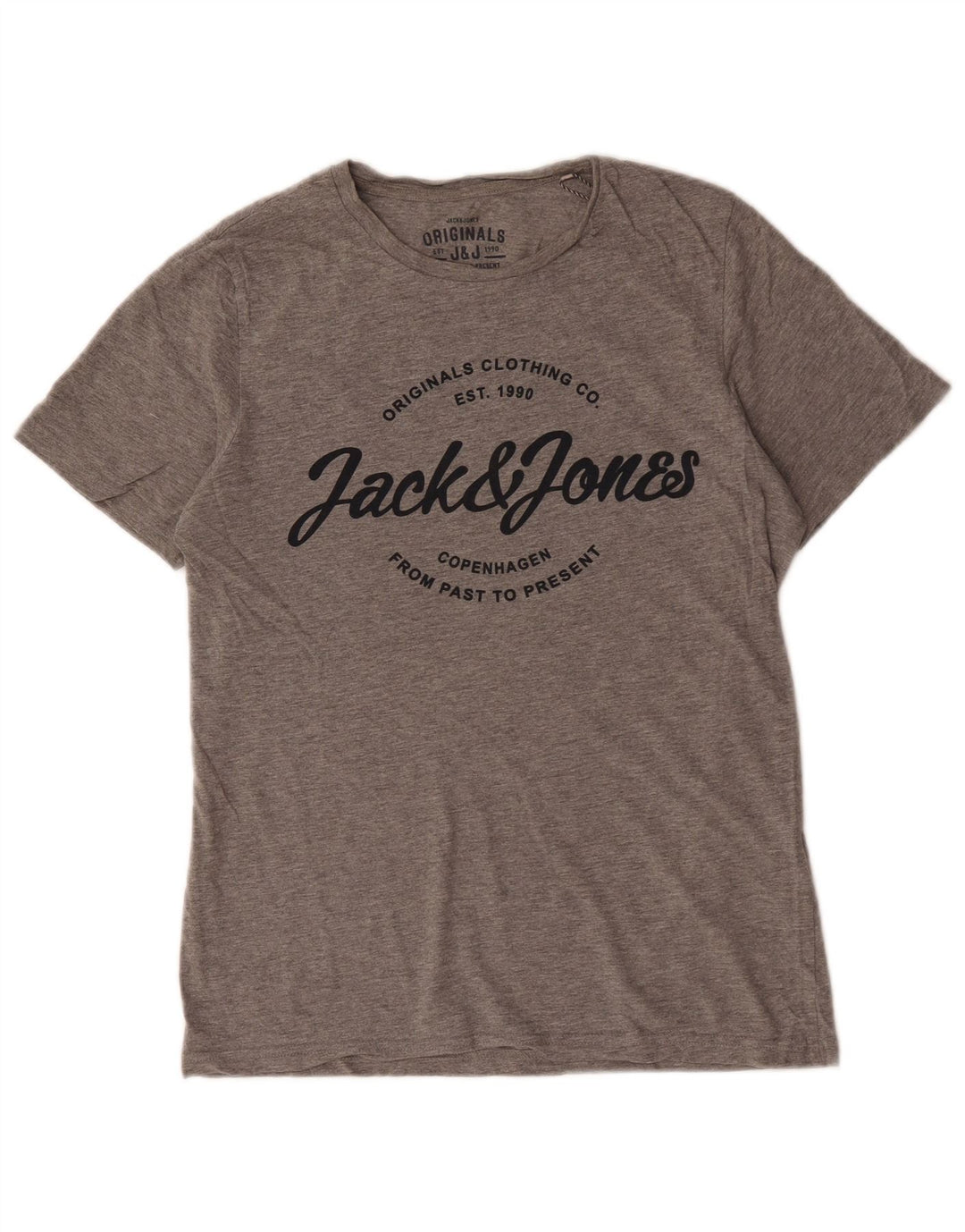 Jack & Jones Herre grafisk T-shirt Top mellemgrå bomuld