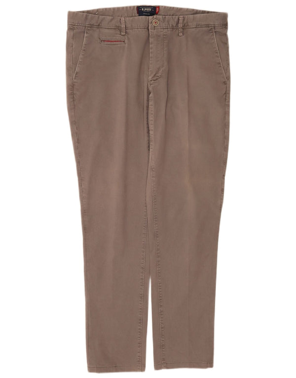 Jaggy Herre Slim Fit Chino Bukser W36 L31 Brun Bomuld