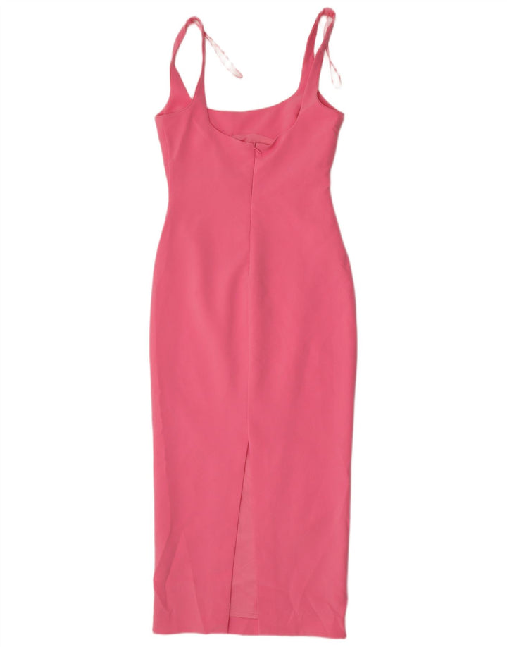 Zara Womens Sleeveless Bodycon Dress UK 12 Medium Pink Polyester