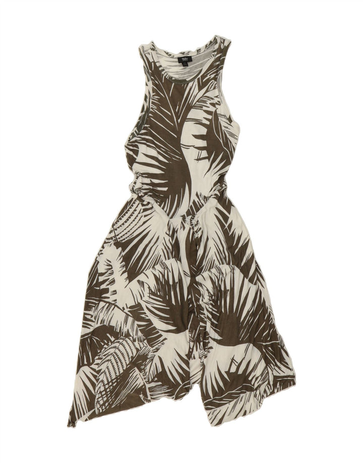 MOSSIMO Womens Abstract Pattern Asymmetrical Dress UK 6 XS Khaki Vintage Mossimo and Second-Hand Mossimo from Messina Hembry 