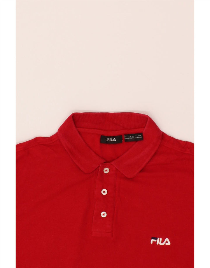 FILA Mens Polo Shirt 2XL Red Cotton Vintage Fila and Second-Hand Fila from Messina Hembry 