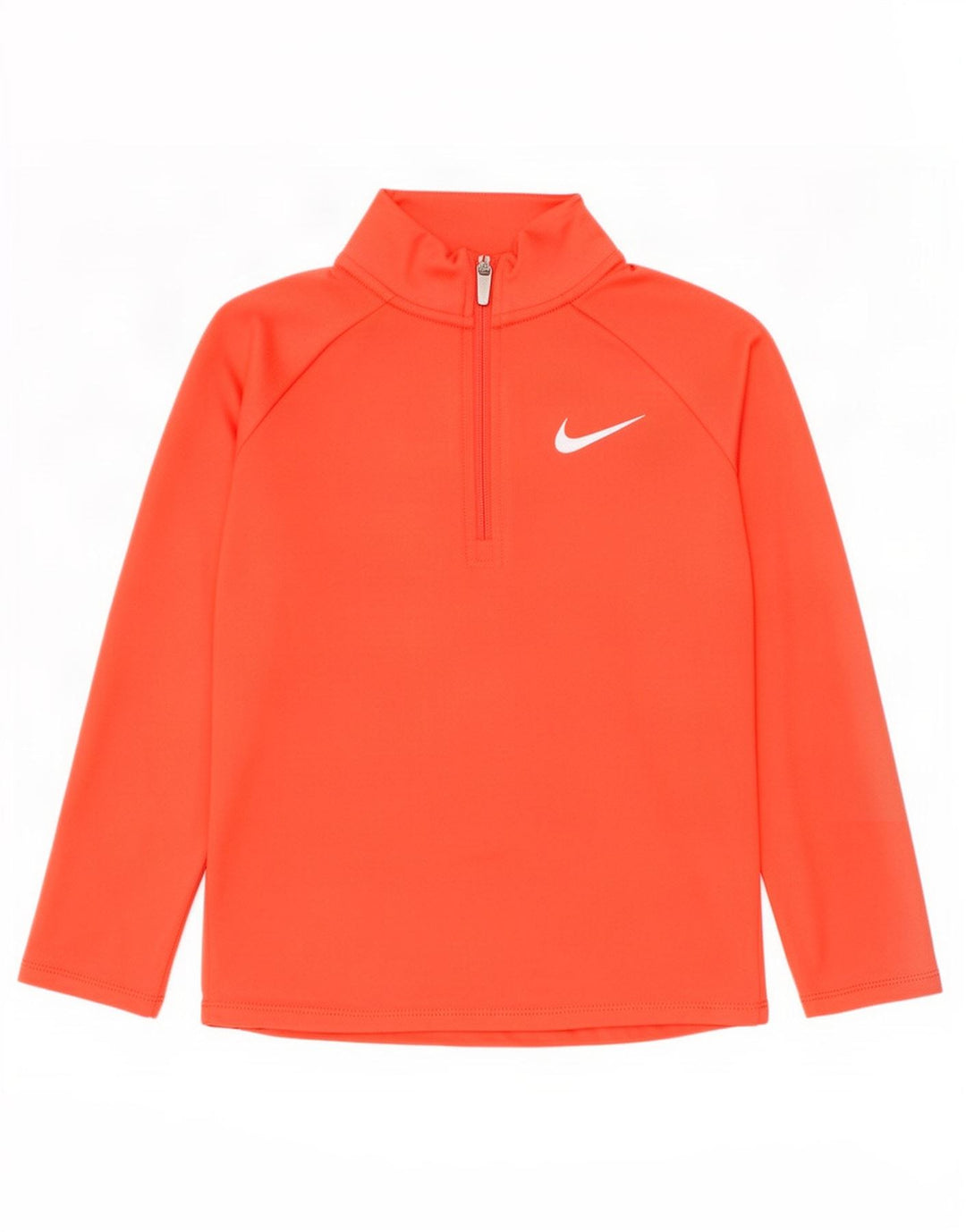 Nike Girls Dri Fit Zip Neck Pullover Træningsdragt Top 6-7 år Stor Orange