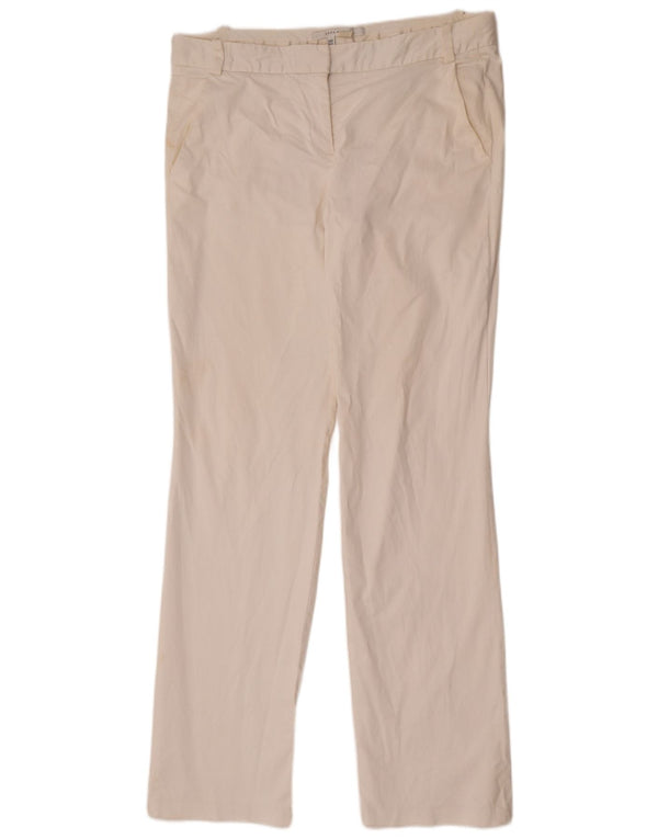 Zara Dame Bootcut Chino Bukser EU 44 XL W34 L35 Hvid Bomuld