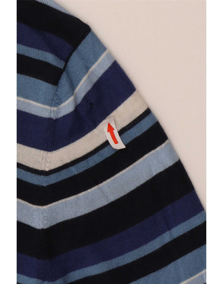 Rifle Herre V-hals sweater Medium Marineblå Stribet Uld