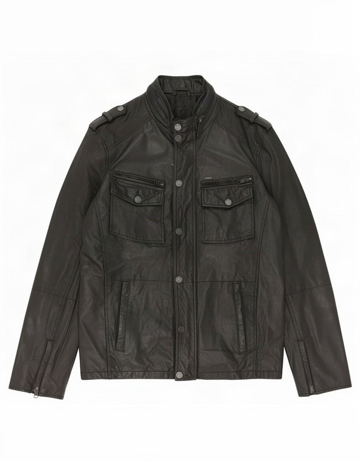 Aviatrix Herre Militær Læderjakke UK 38 Medium Sort