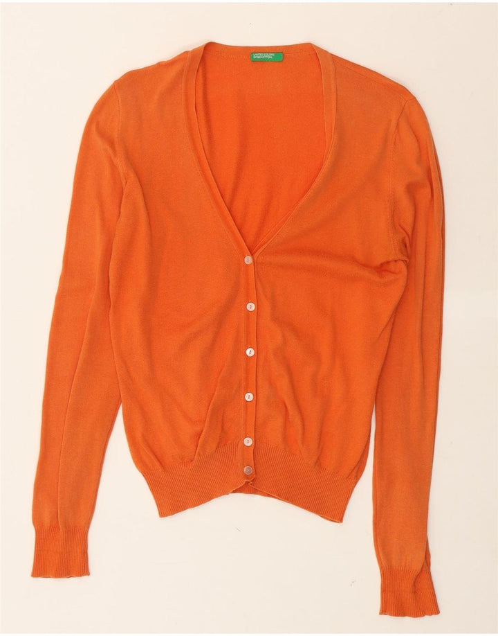BENETTON Womens Cardigan Sweater UK 12 Medium Orange Vintage Benetton and Second-Hand Benetton from Messina Hembry 