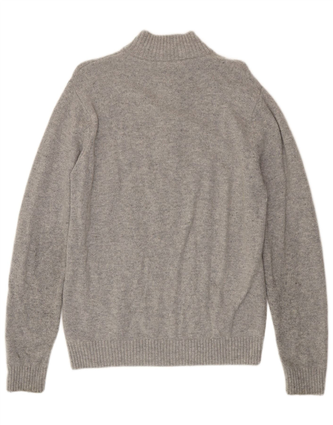 Besætningstøj Herre Zip Neck Jumper Sweater Stor Grå Lammeuld