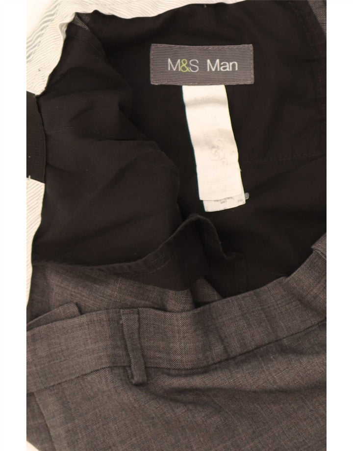 Marks & Spencer Straight Suit Bukser til mænd W38 L27 Grå polyester