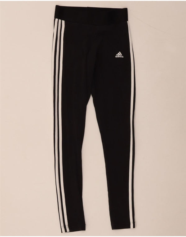 Adidas Dame Leggings UK 4/6 XS Sort Bomuld