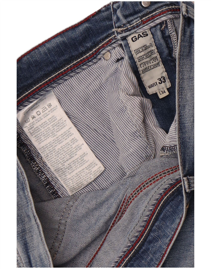 Gas Herre Anders Slim Jeans W33 L30 Blå Bomuld