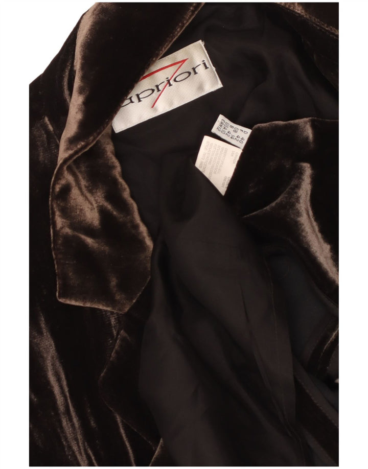 APRIORI Dame 3-knaps blazerjakke UK 14 Stor brun silke