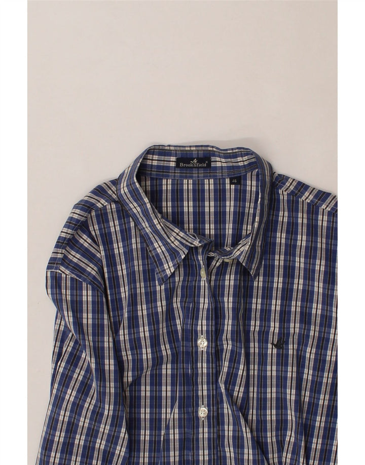 BROOKSFIELD Womens Shirt IT 46 Large Blue Check Cotton Vintage Brooksfield and Second-Hand Brooksfield from Messina Hembry 