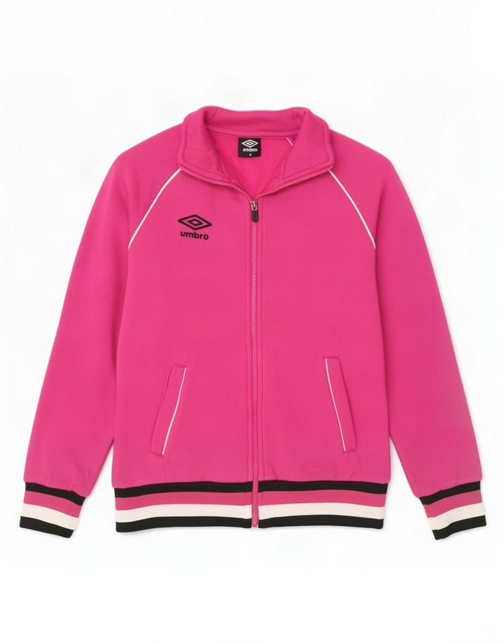 Umbro træningsdragt topjakke til kvinder UK 10 Small Pink Colourblock Polyester