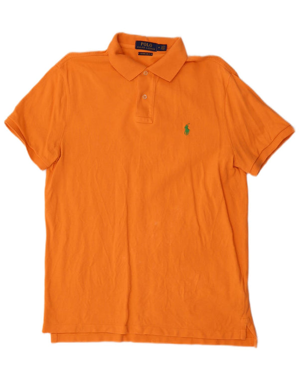 Polo Ralph Lauren Mens Custom Slim Fit Shirt Medium Orange Cotton