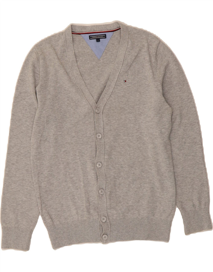 TOMMY HILFIGER Boys Cardigan Sweater 13-14 Years Grey Cotton Vintage Tommy Hilfiger and Second-Hand Tommy Hilfiger from Messina Hembry 