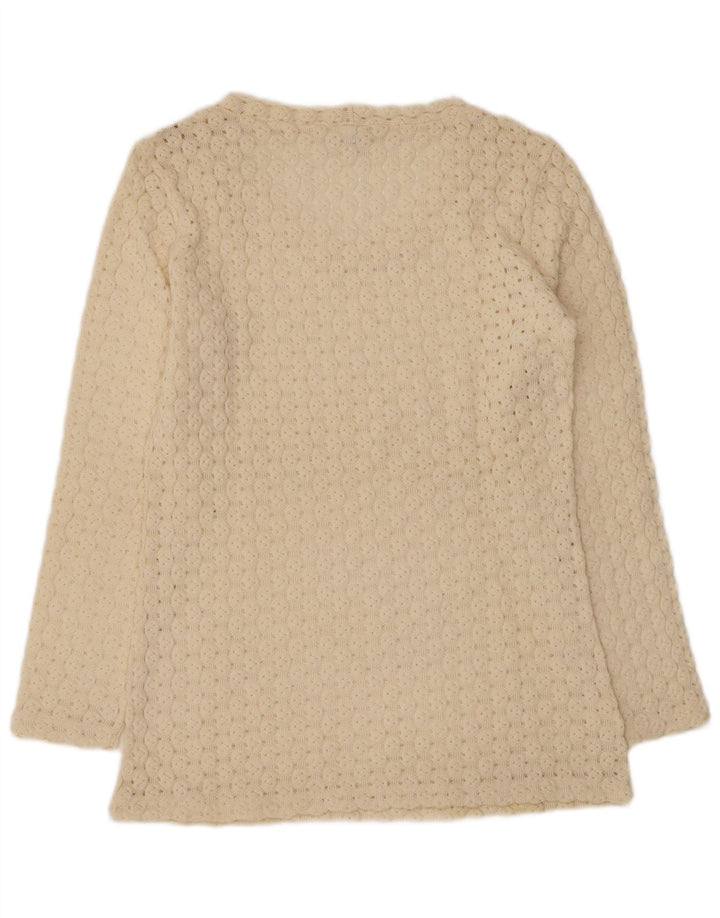 Sisley Womens Relaxed Elegance V-hals sweater UK 12 Medium Off White