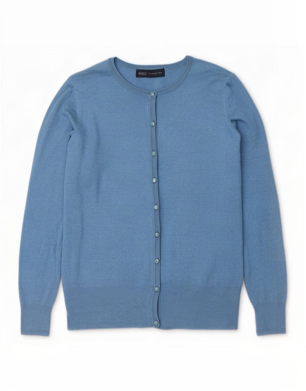 Marks & Spencer Dame Cardigan Sweater UK 10 Small Blue Viscose