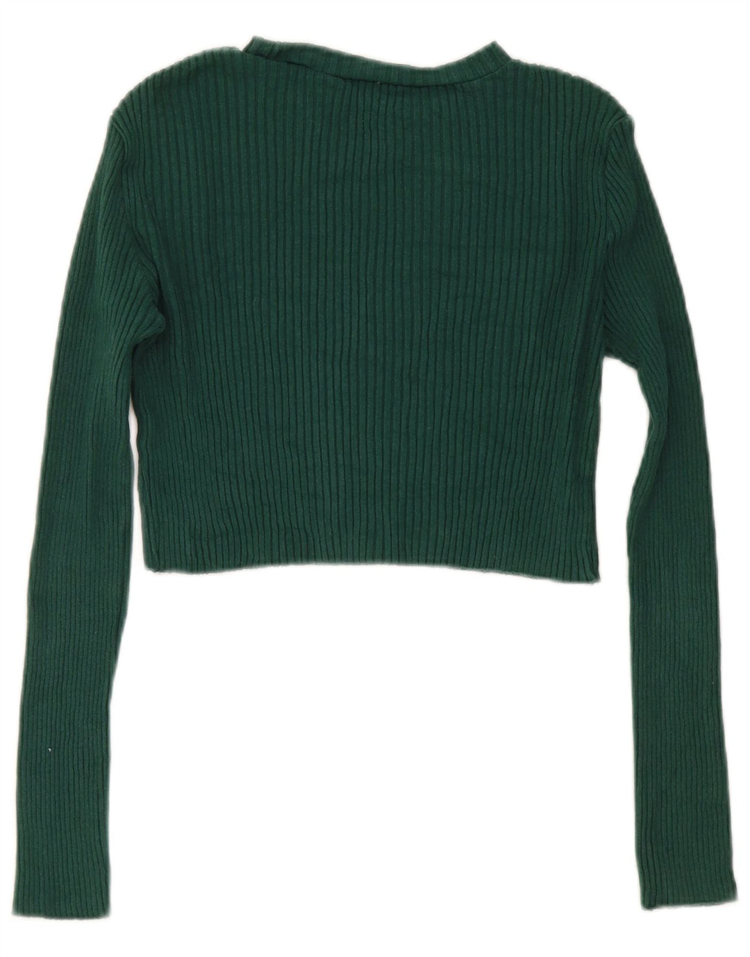 Zara Womens Crop Top Langærmet UK 14 Large Green