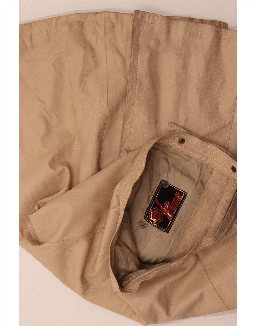 VINTAGE Lædernederdel til kvinder W30 Medium Beige