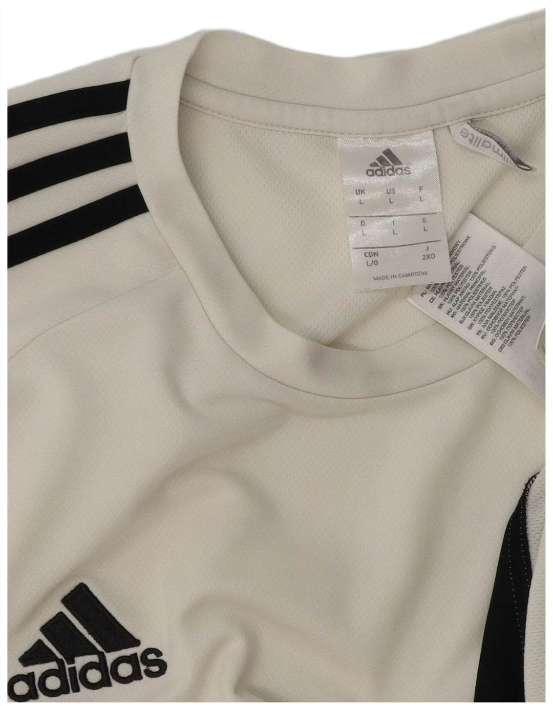 Adidas Herre Climalite T-Shirt Top Stor Hvid Colourblock Polyester