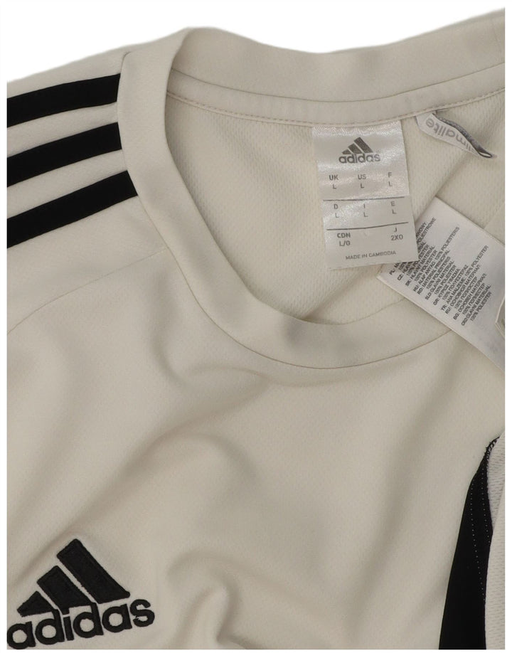Adidas Herre Climalite T-Shirt Top Stor Hvid Colourblock Polyester
