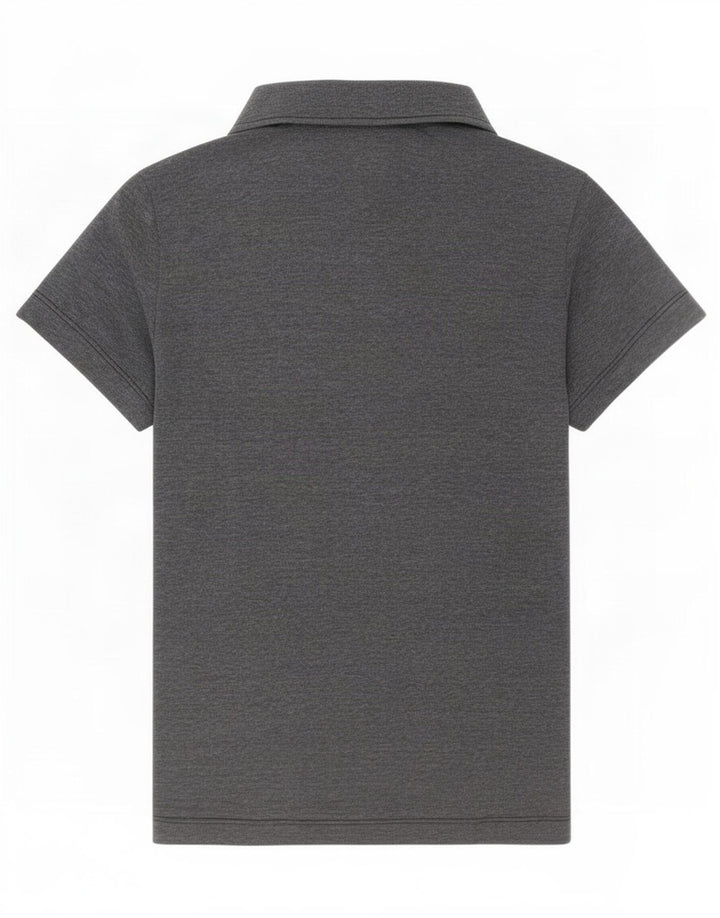 Jack Wolfskin Dame Polo Shirt UK 12/14 Medium Grey Flecked Polyester