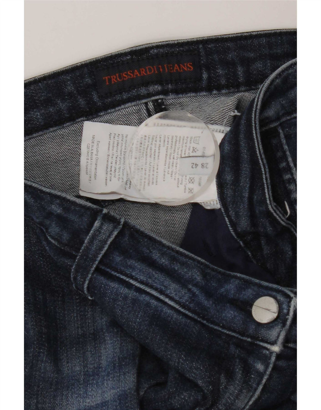 Trussardi Dame Slim Jeans W28 L28 Blå Bomuld