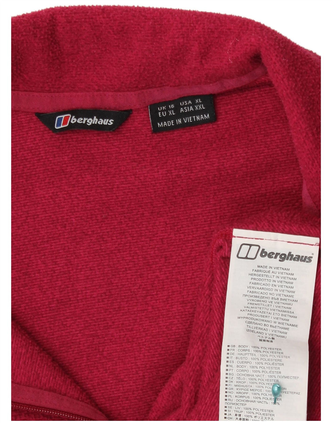 Berghaus Dame Fleece Jumper med lynlås DK 16 Stor Rød Polyester